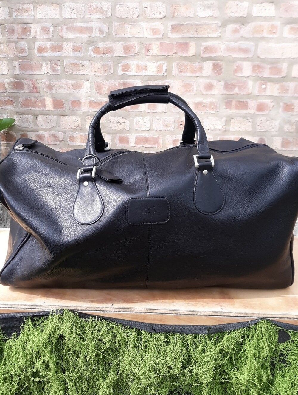 Latico Black Genuine Leather Large Duffle Travel Over Night Bag